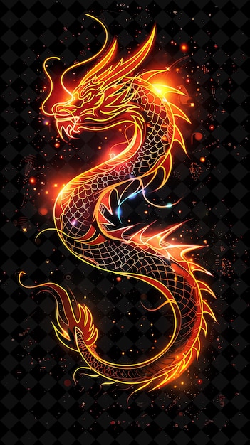 PSD shimmering dragon 32 bit pixel met vuur en mythisch symbool y2k shape neon color art collections