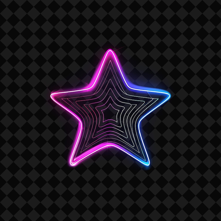 PSD shimmering neon pulsar inside a silhouette pulsating star li png y2k neon space designs