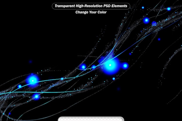 PSD ondate scintillanti con effetto luminoso isolate su uno sfondo nero