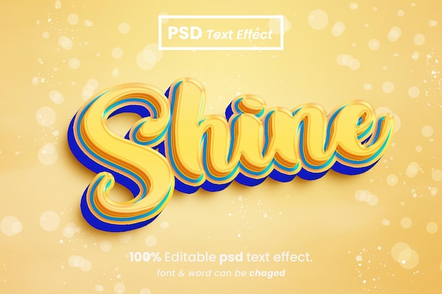 Shine 3d editable text effect