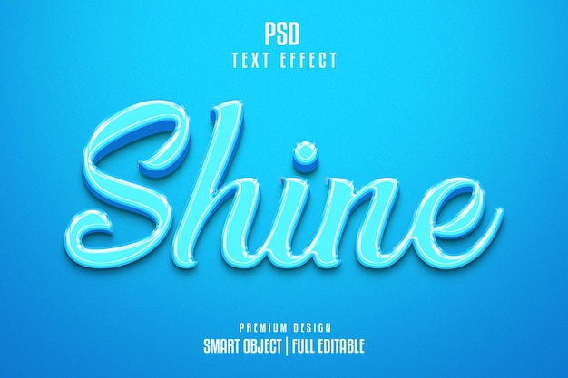 PSD shine 3d text effect