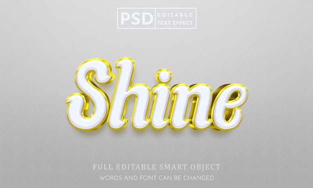 PSD shine 3d effetto stile testo modello psd premium