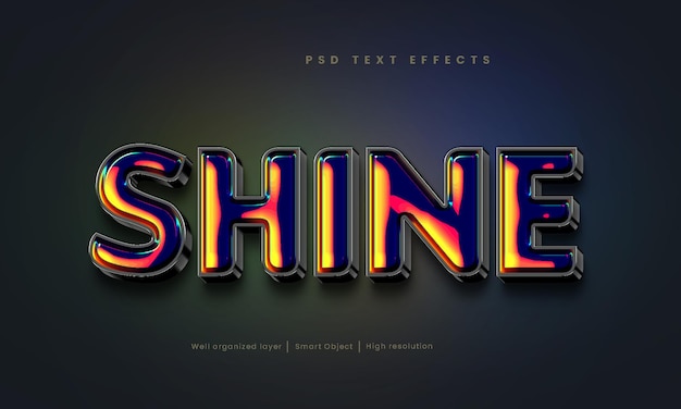 Shine editable text effect psd