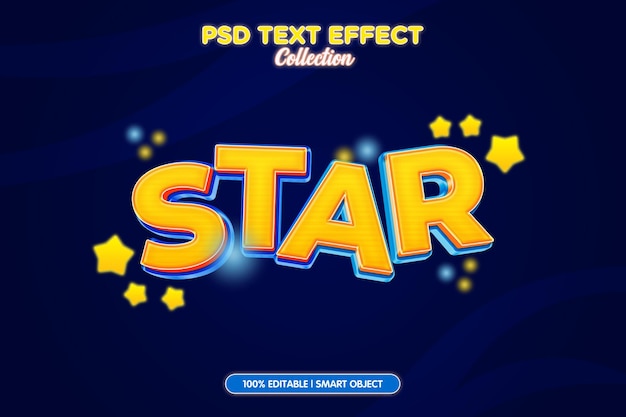 PSD shine star text effect template