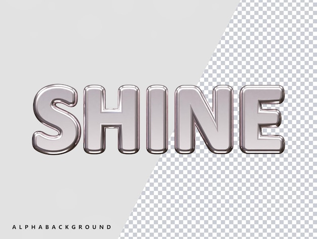 Shine text effect vector illustration transparent element