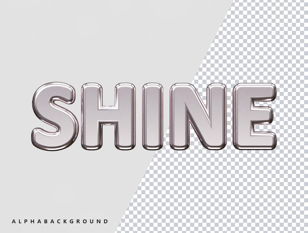 PSD shine text effect vector illustration transparent element