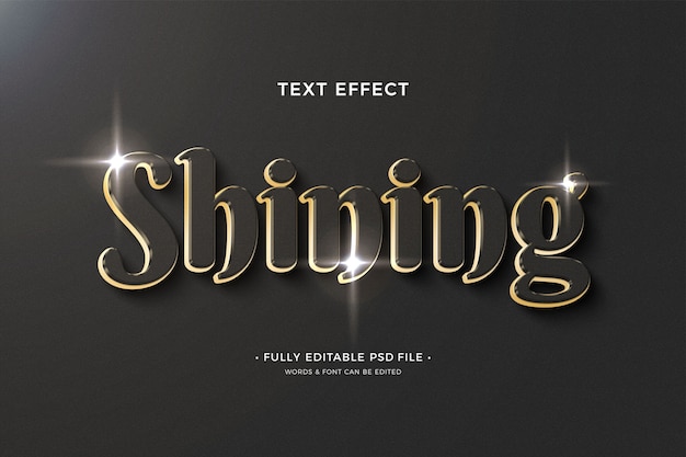 PSD shine text effect