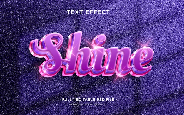 PSD shine text effect