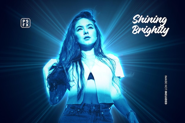 shining brightly photo effect psd