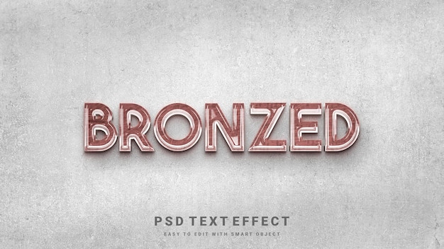 PSD shining bronze text effect