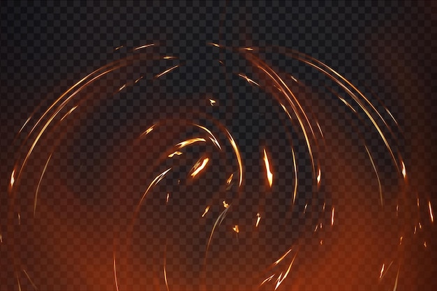 shining flame particles spin effect
