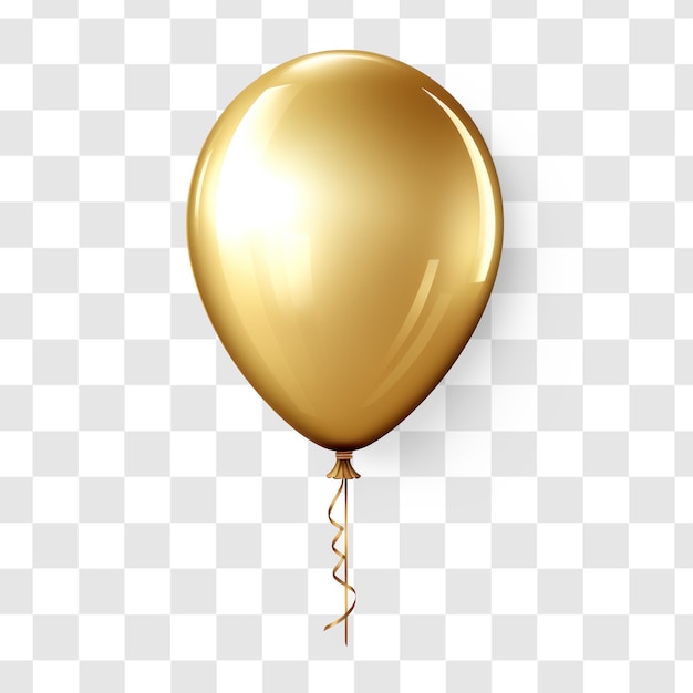 Shining gold balloon transparency background psd