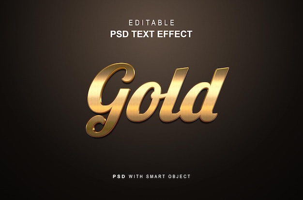 PSD shining gold text effect