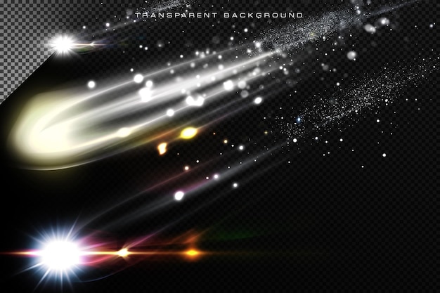 Shining lighting beam vfx special effect on transparent background