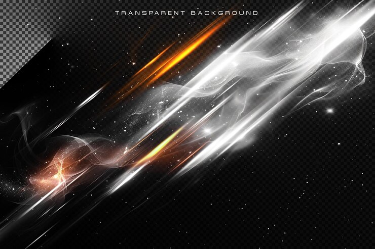 PSD shining lighting waves beam vfx special effect on transparent background