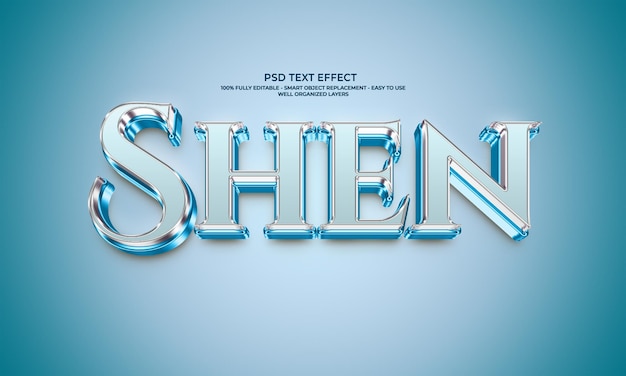 Shiny 3D Chrome Text Effect SHEN