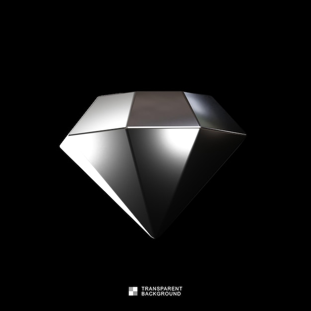 shiny 3d diamond on black background