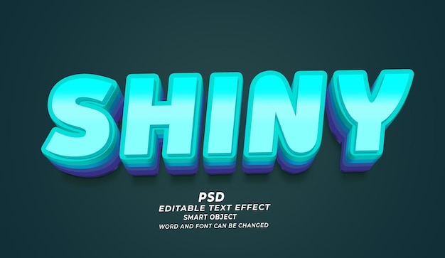 Shiny 3d editable text effect photoshop template