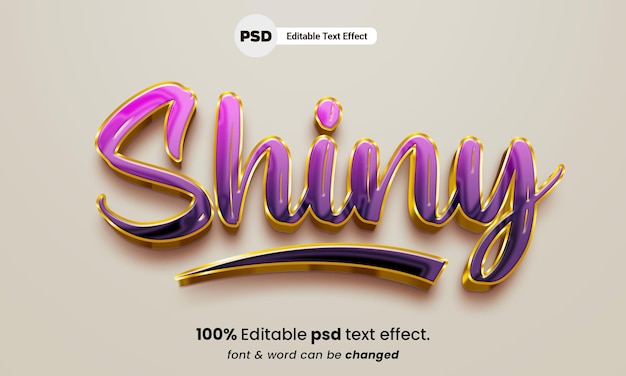 PSD shiny 3d editable text effect psd shiny text effect