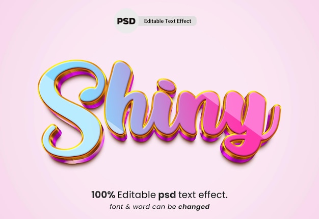 PSD Стиль блестящего 3d-текста