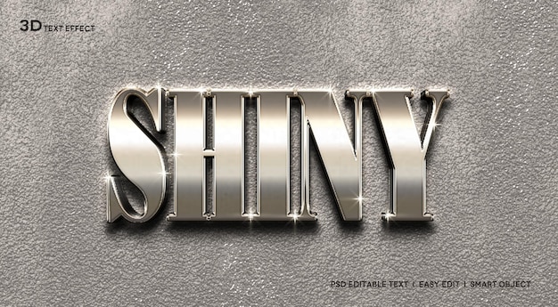 Shiny 3d text style effect mockup template