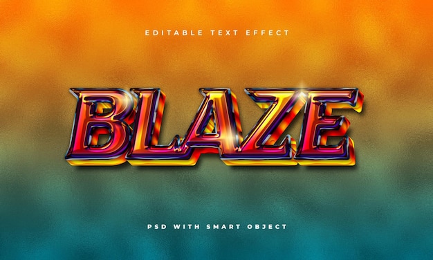 Shiny Blaze editable text effect template