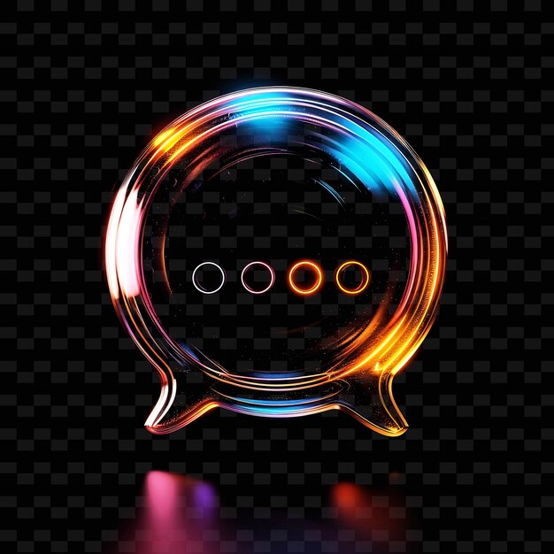 A shiny circle with a circle of neon lights on it