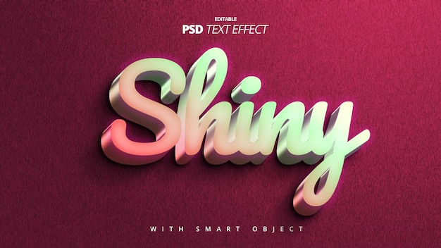 Shiny colorful 3d text effect template design