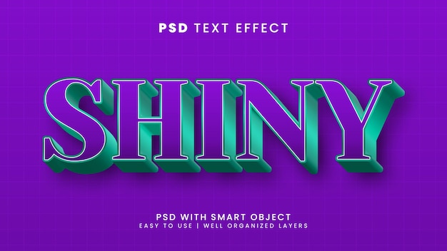 Shiny editable text effect with metallic and fashion text style