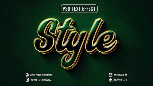 PSD shiny font style mockup editable purple 3d text effect