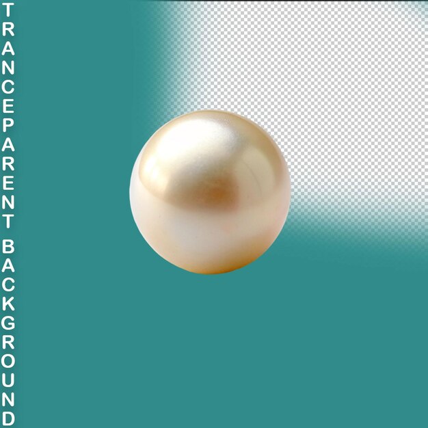 PSD shiny golden pearl on transparent background