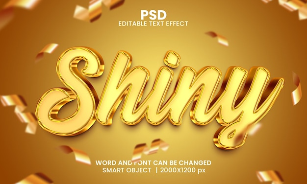 PSD Блестящий роскошный 3d редактируемый текстовый эффект premium psd с фоном