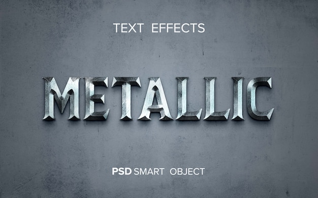 PSD shiny metal text effect