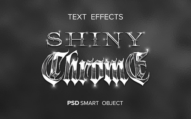 PSD shiny metal text effect