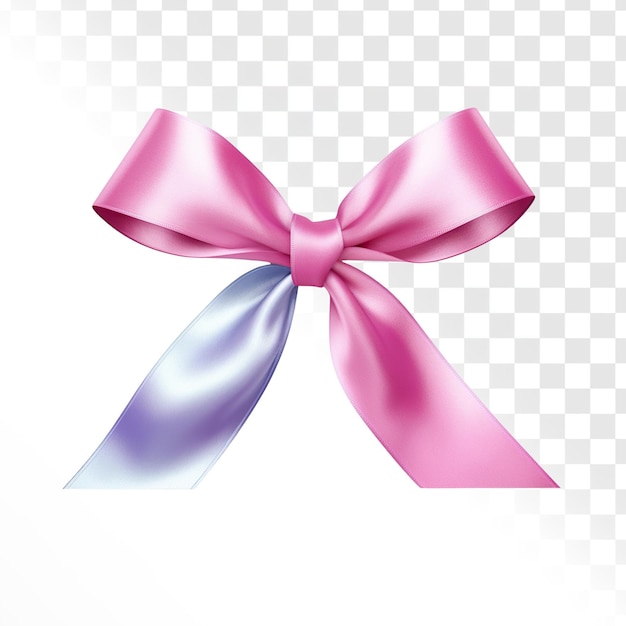 PSD shiny satin pink ribbon isolated on transparent background