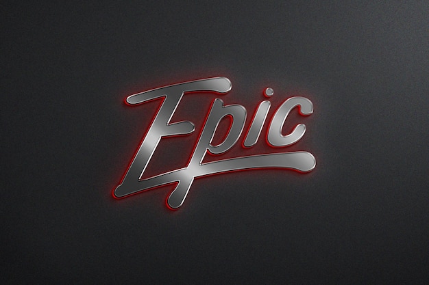 PSD shiny silver 3d text effect