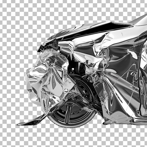 a shiny silver car with the word  t  on it