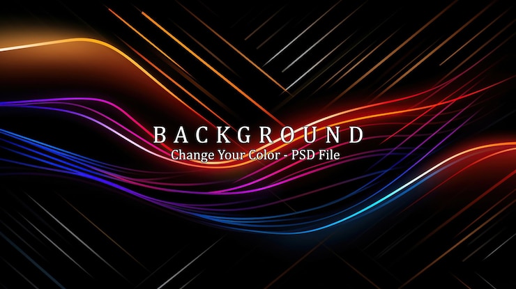 PSD shiny straight lines on dark background techno digital generative ai