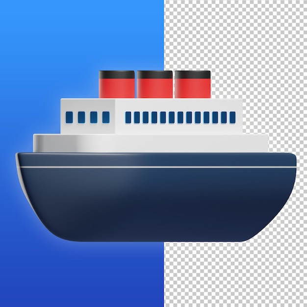 PSD ship 3d illustration