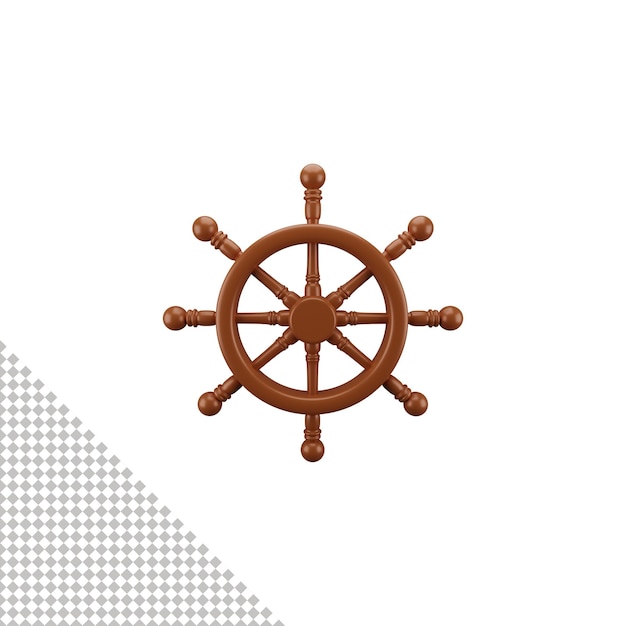 Ship wheel 3d icon