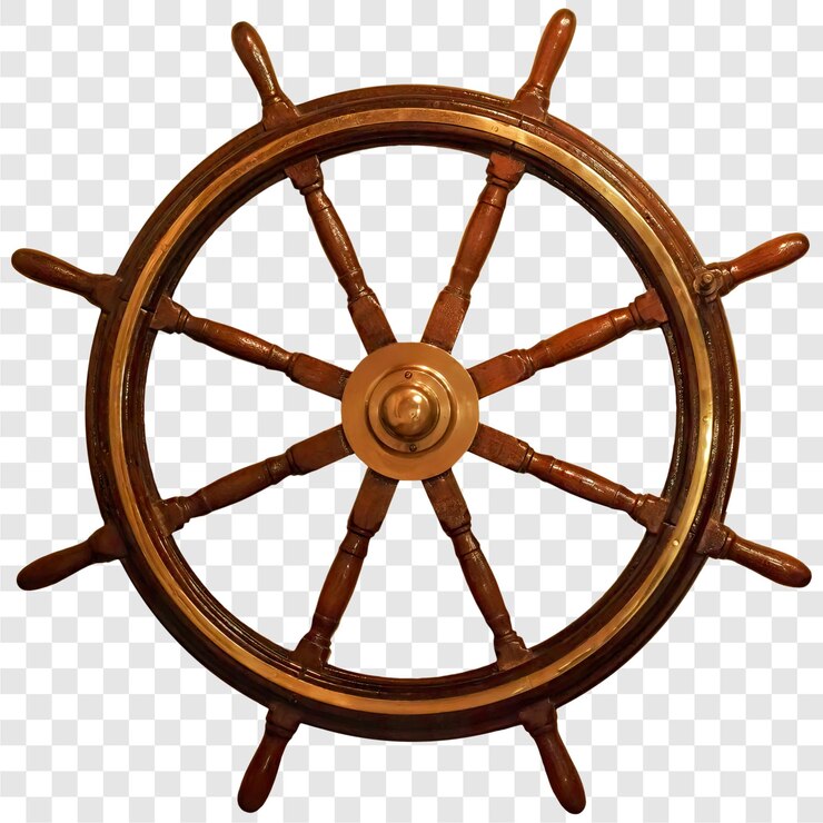 PSD ship wheel steer a boat