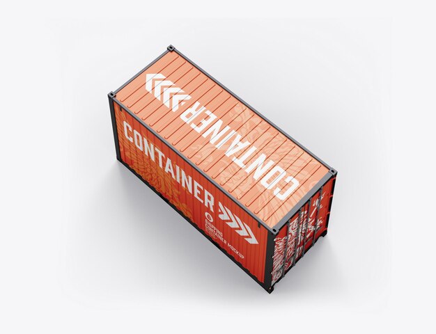 PSD shipping container mockup