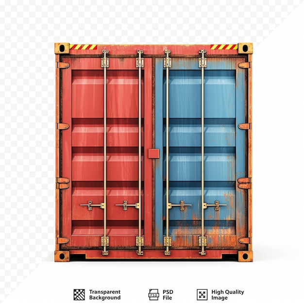 A shippping container on white