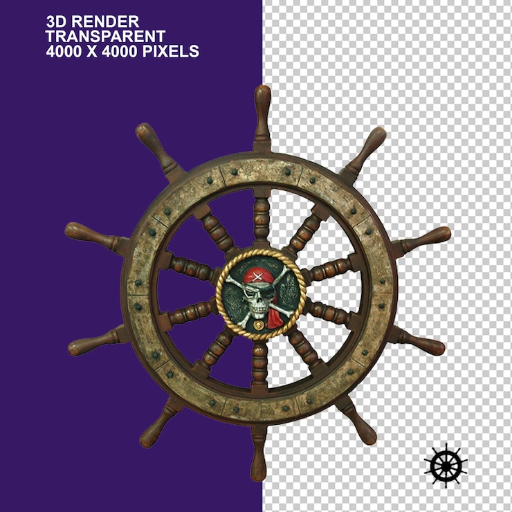 PSD ships steering wheel with ghoost ships pictureconnected with ships rudder ghoost ship picture on