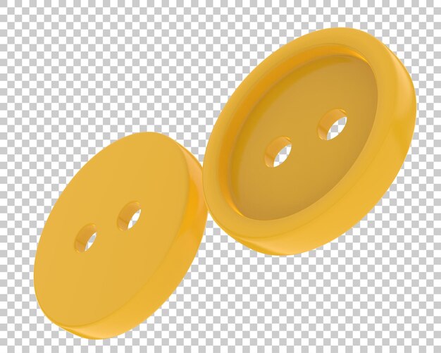 Shirt buttons on transparent background 3d rendering illustration