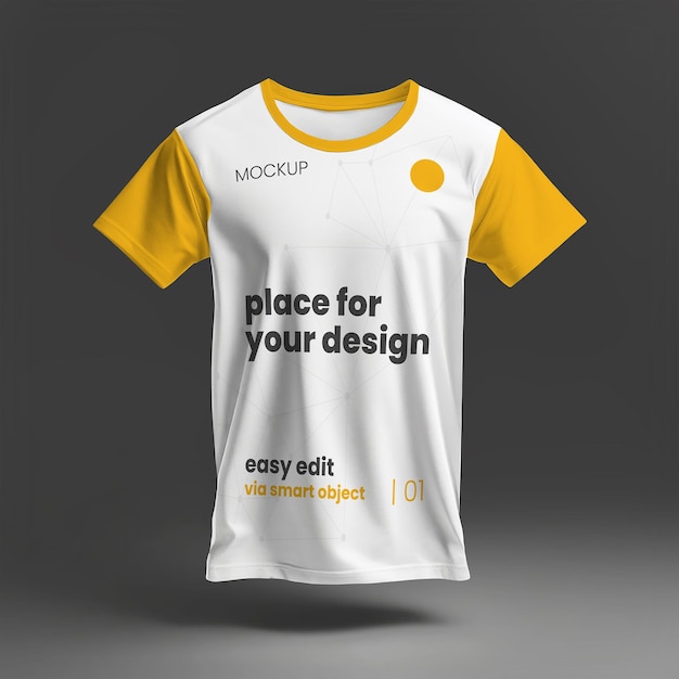 PSD shirt front floating design mockup