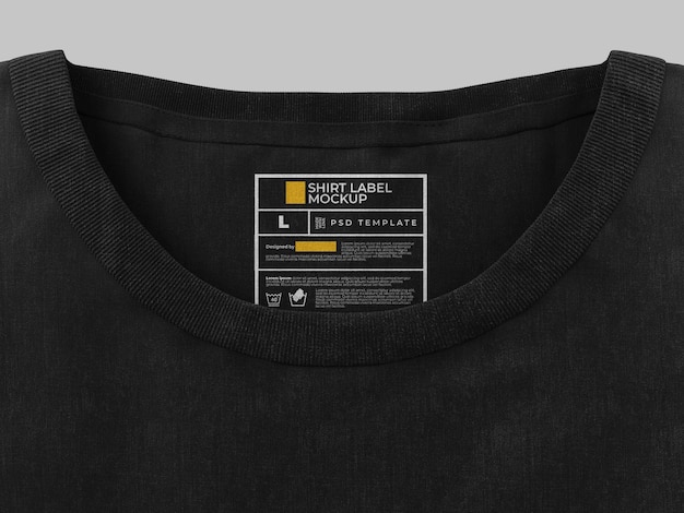 PSD modello di mockup dell'etichetta della camicia