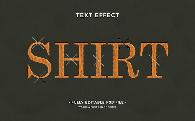 PSD shirt  text effect