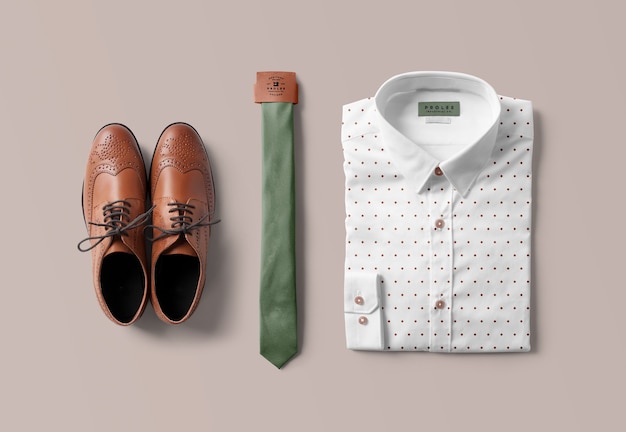 Shirt and Tie Mockup Isolated