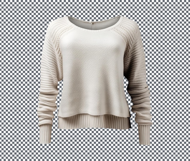 PSD shirttail hem sweater isolated on transparent background